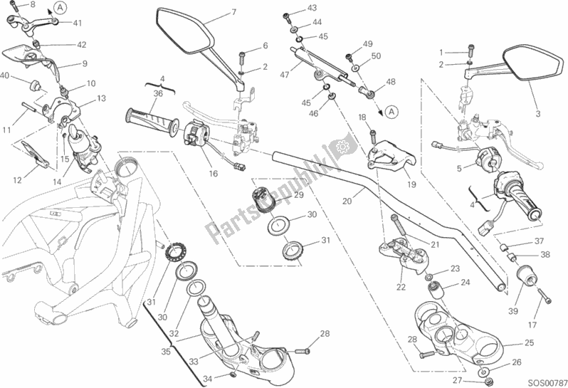 Todas as partes de Guiador E Controles do Ducati Monster 1200 R 2016